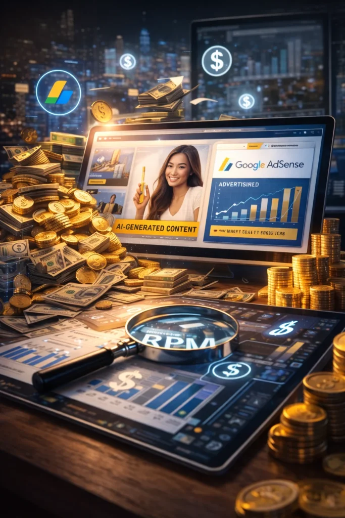 돈과 광고 데이터가 가득한 화면